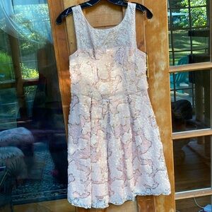 NWT Eva Franco pink lace and  sequinned dress—size6